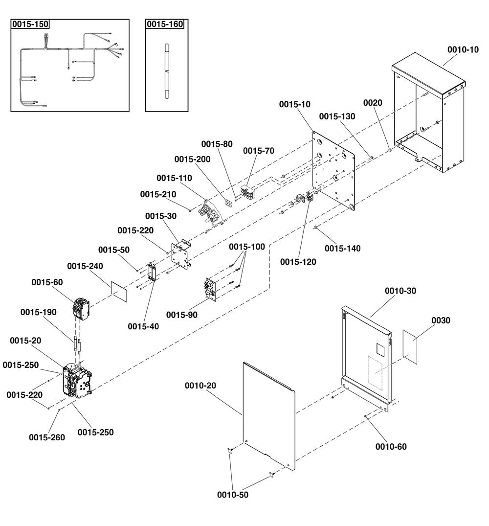 Transfer Switch - Hingeless Enclosure Diagram and Parts List for 071214-00  Briggs and Stratton Generator